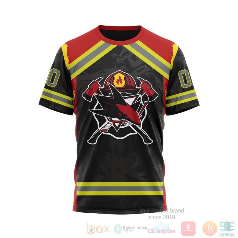 NHL San Jose Sharks Honnor Firefighter Black 3D Hoodie Shirt 1 2 3