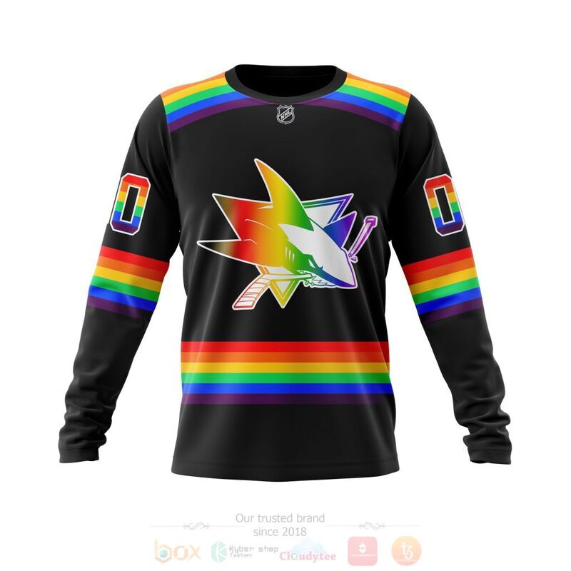 NHL San Jose Sharks LGBT Pride Black Personalized Custom 3D Hoodie Shirt 1 2 3