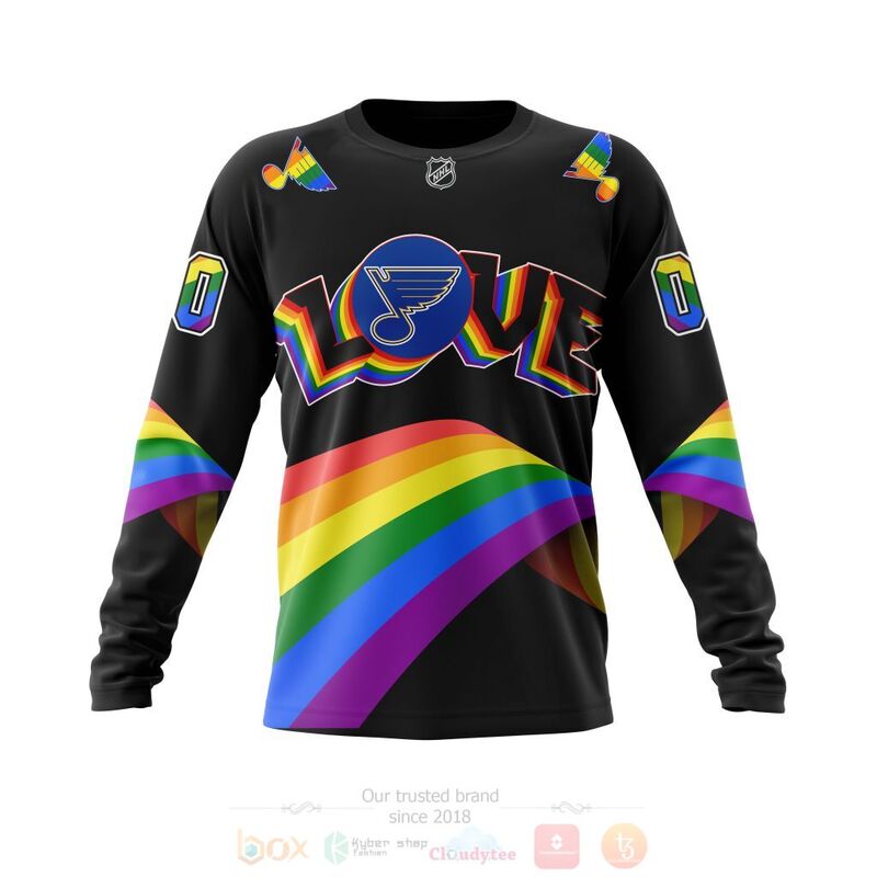NHL St. Louis Blues Love LGBT Pride Personalized Custom 3D Hoodie Shirt 1 2 3