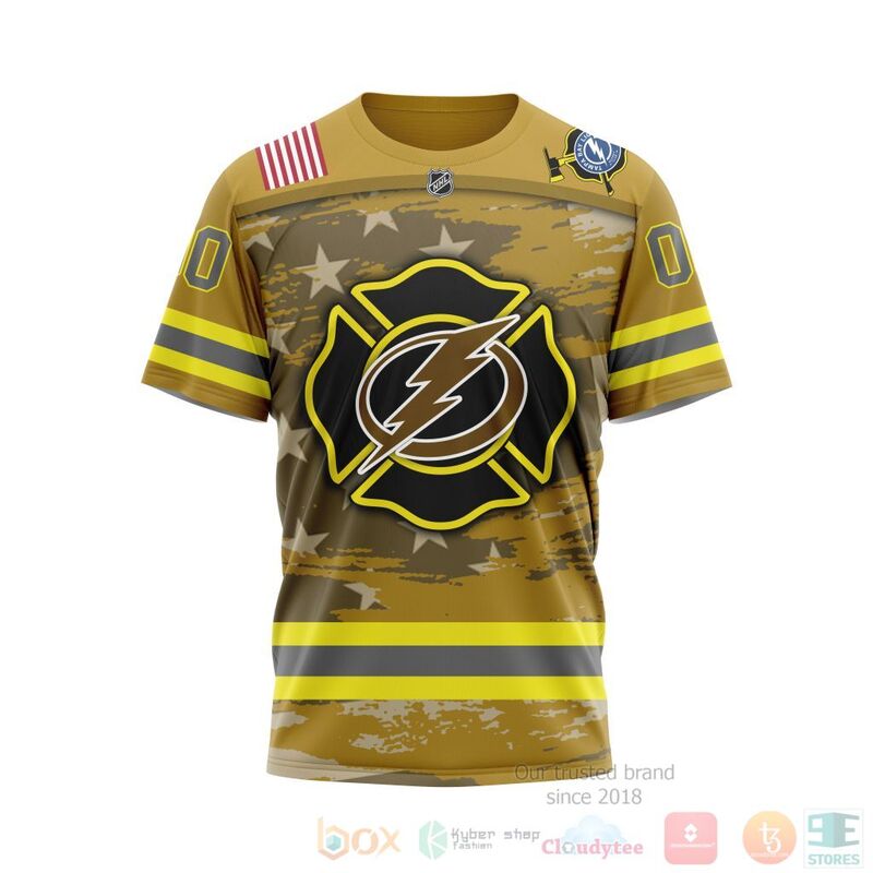 NHL Tampa Bay Lightning Honnor Firefighter Yellow 3D Hoodie Shirt 1 2 3