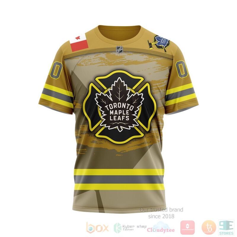 NHL Toronto Maple Leafs Honnor Firefighter Yellow 3D Hoodie Shirt 1 2 3
