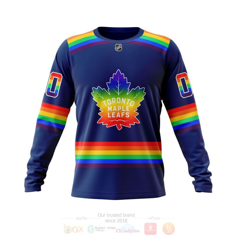 NHL Toronto Maple Leafs LGBT Pride Blue Personalized Custom 3D Hoodie Shirt 1 2 3