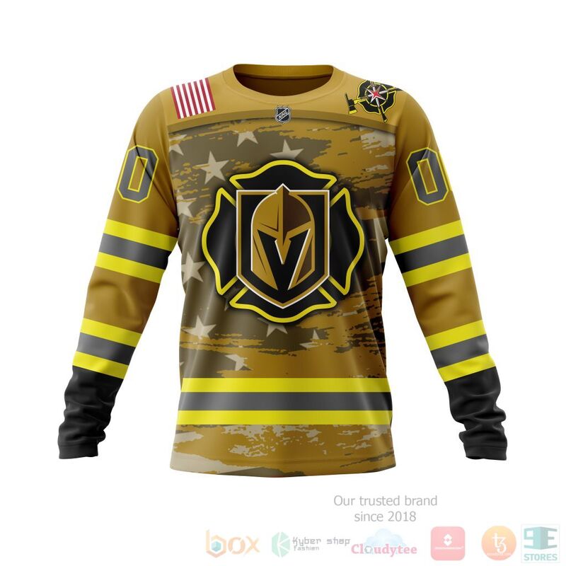 NHL Vegas Golden Knights Honnor Firefighter Yellow 3D Hoodie Shirt 1 2