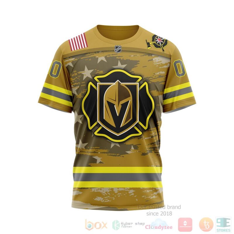 NHL Vegas Golden Knights Honnor Firefighter Yellow 3D Hoodie Shirt 1 2 3