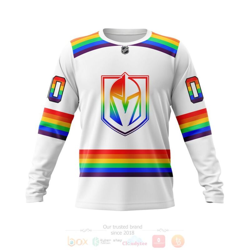 NHL Vegas Golden Knights LGBT Pride White Personalized Custom 3D Hoodie Shirt 1 2 3