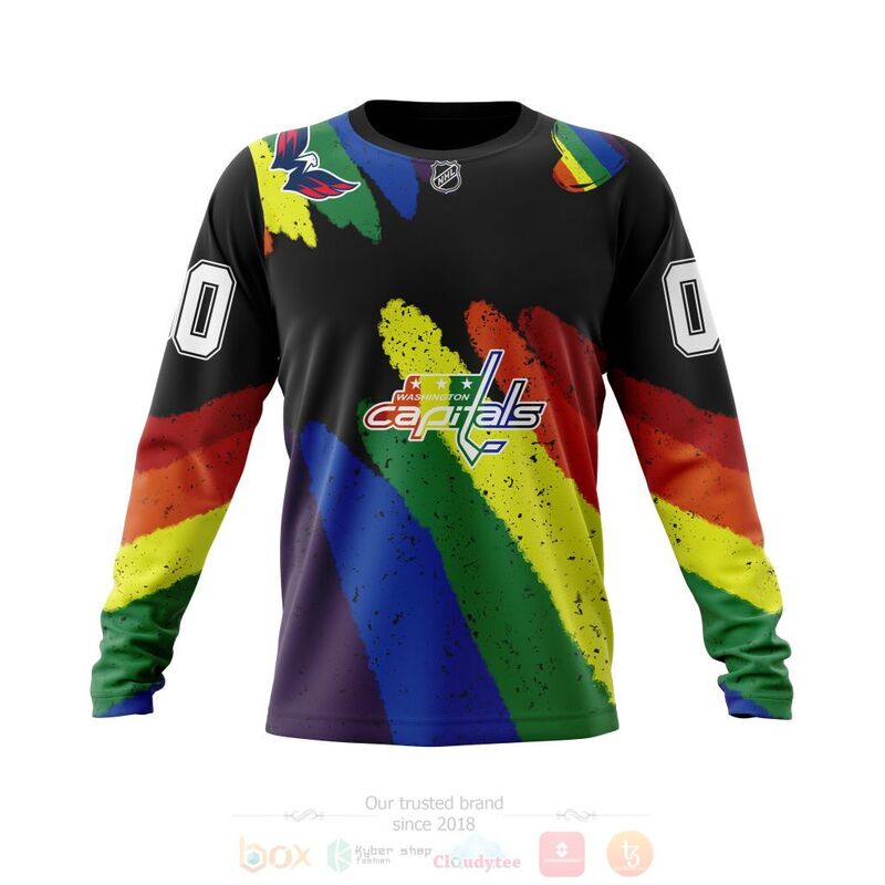 NHL Washington Capitals LGBT Pride Personalized Custom 3D Hoodie Shirt 1 2 3