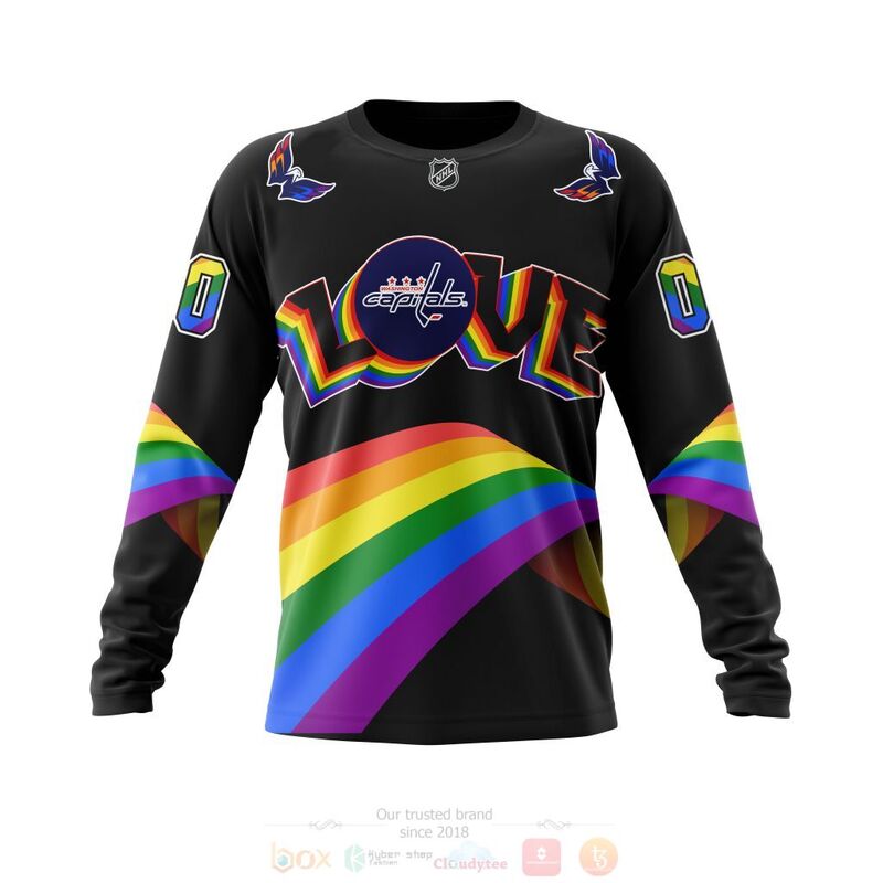 NHL Washington Capitals Love LGBT Pride Personalized Custom 3D Hoodie Shirt 1 2 3