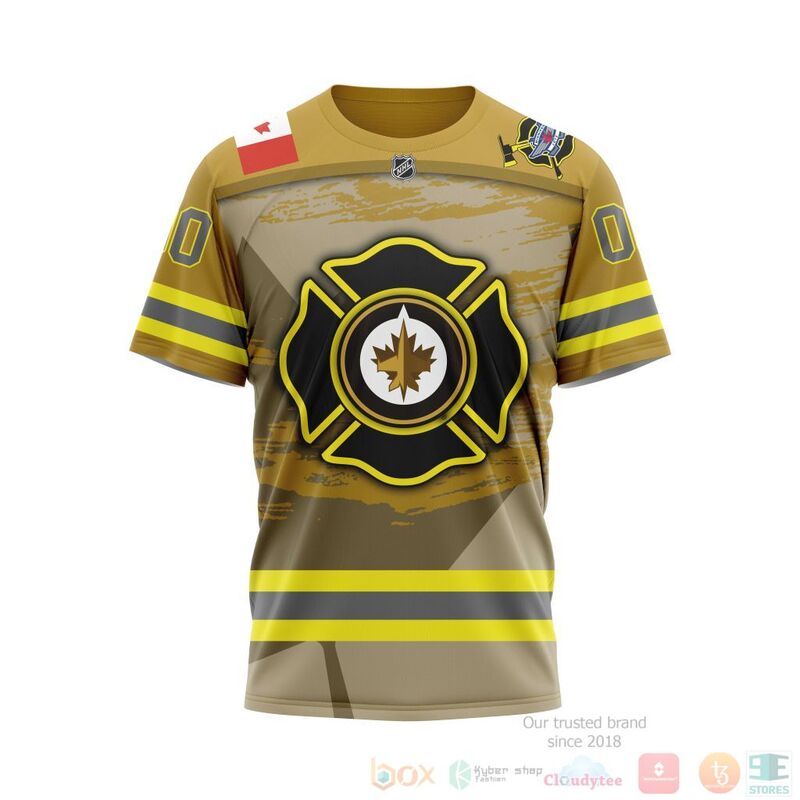 NHL Winnipeg Jets Honnor Firefighter Yellow 3D Hoodie Shirt 1 2 3