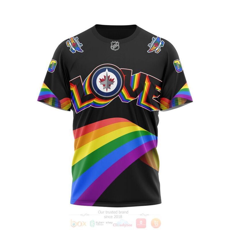 NHL Winnipeg Jets Love LGBT Pride Personalized Custom 3D Hoodie Shirt 1 2