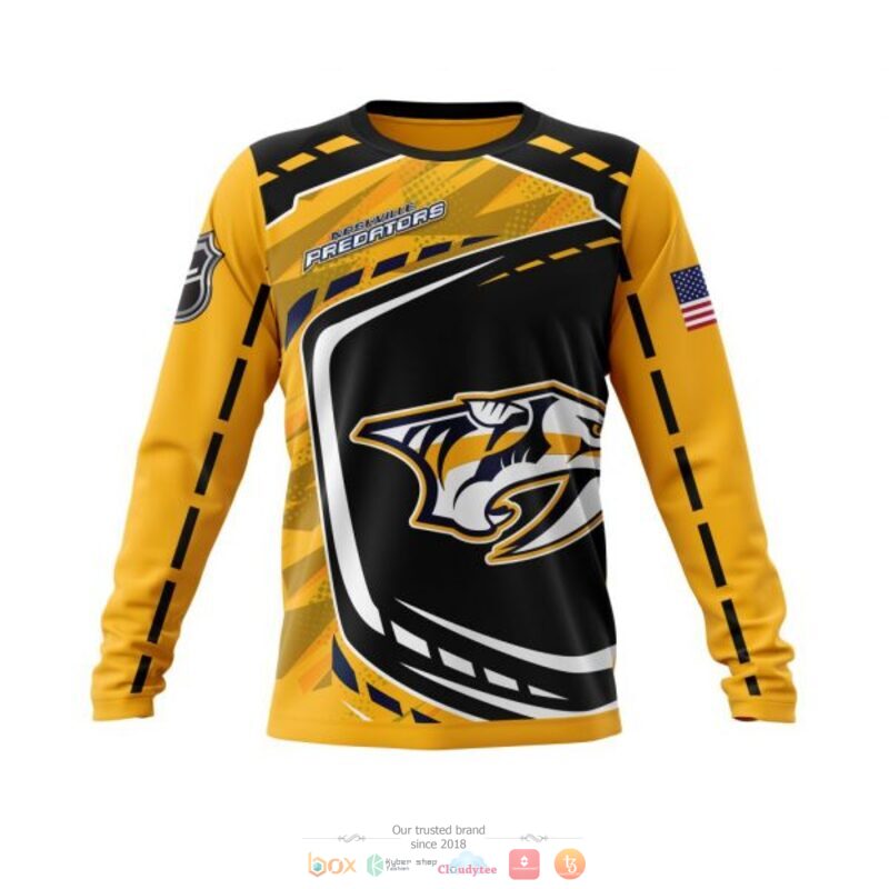 Nashville Predators NHL black yellow 3D shirt hoodie 1 2 3 4 5