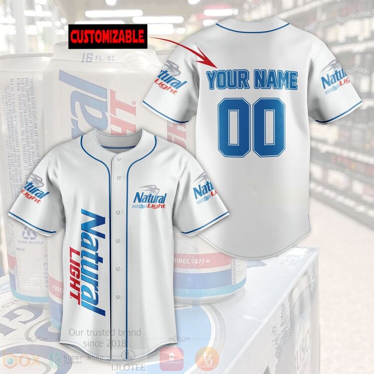 Natural Light Personalized Baseball Jersey