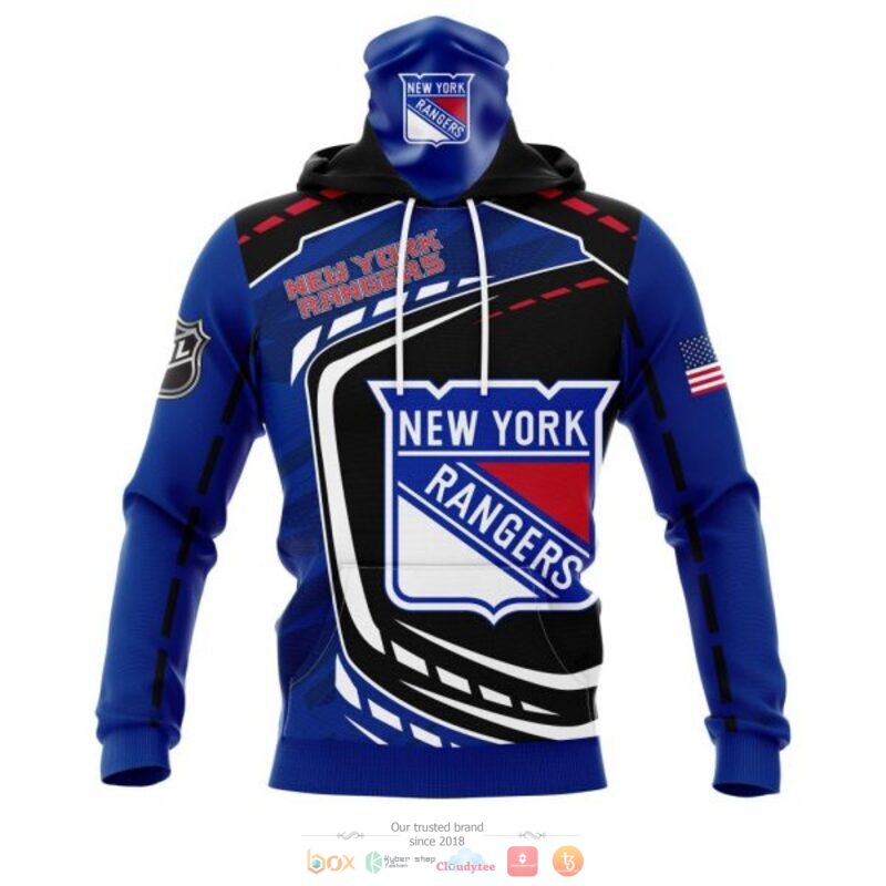 New York Rangers NHL black blue 3D shirt hoodie 1 2 3