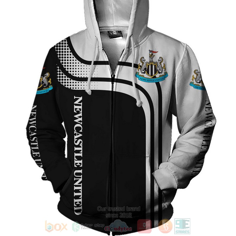 Newcastle United black white 3D shirt hoodie 1 2 3 4 5 6 7 8 9 10 11 12 13 14
