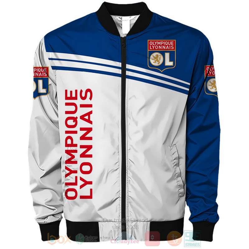 Olympique Lyonnais white blue 3D shirt hoodie 1 2 3 4 5 6 7 8 9 10 11 12 13 14 15 16 17 18 19 20 21