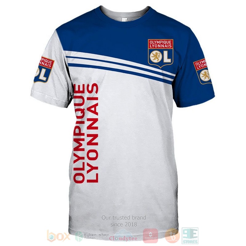 Olympique Lyonnais white blue 3D shirt hoodie 1 2 3 4 5 6 7 8 9 10 11 12 13 14 15 16 17 18 19 20 21 22 23 24 25 26