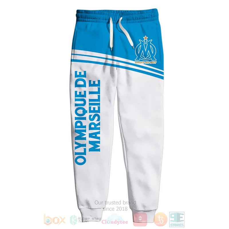 Olympique de Marseille white blue 3D shirt hoodie 1 2 3 4 5 6 7 8 9 10 11 12 13 14 15 16 17 18 19 20