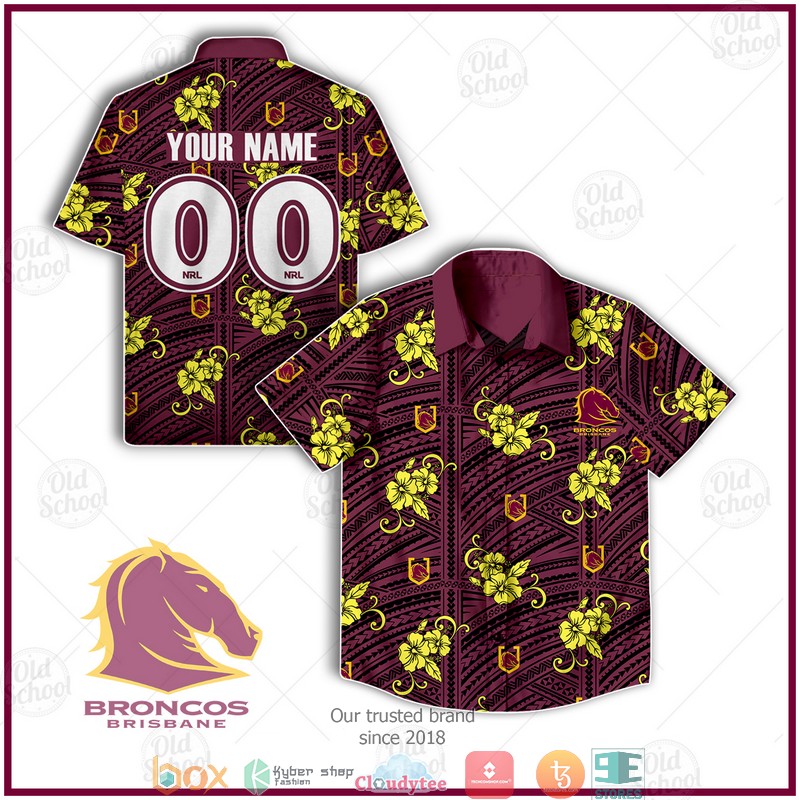 Personalise NRL Brisbane Broncos Hawaiian shirt