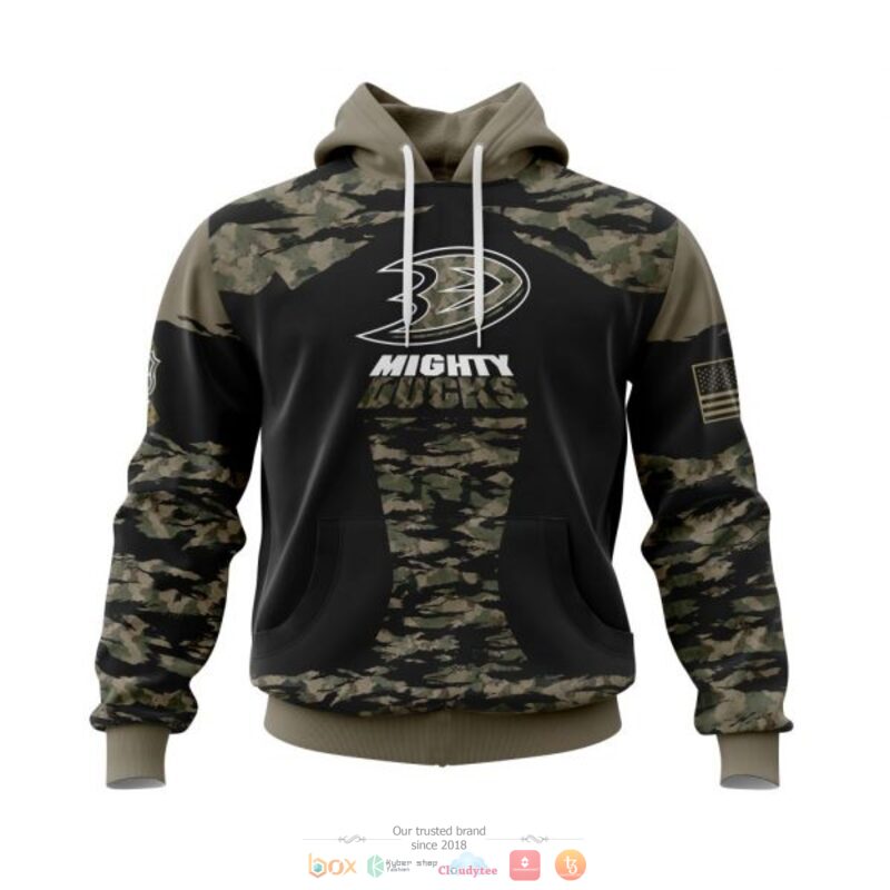 Personalized Anaheim Ducks NHL green camo custom 3D shirt hoodie