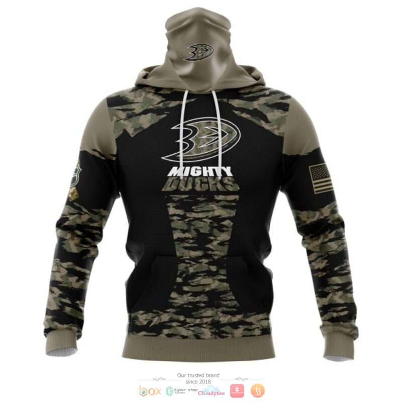 Personalized Anaheim Ducks NHL green camo custom 3D shirt hoodie 1 2 3