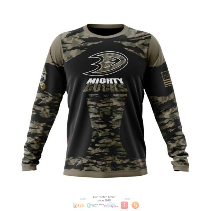 Personalized Anaheim Ducks NHL green camo custom 3D shirt hoodie 1 2 3 4 5