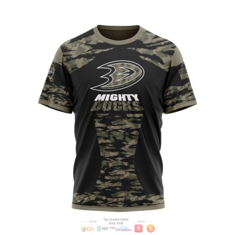 Personalized Anaheim Ducks NHL green camo custom 3D shirt hoodie 1 2 3 4 5 6 7