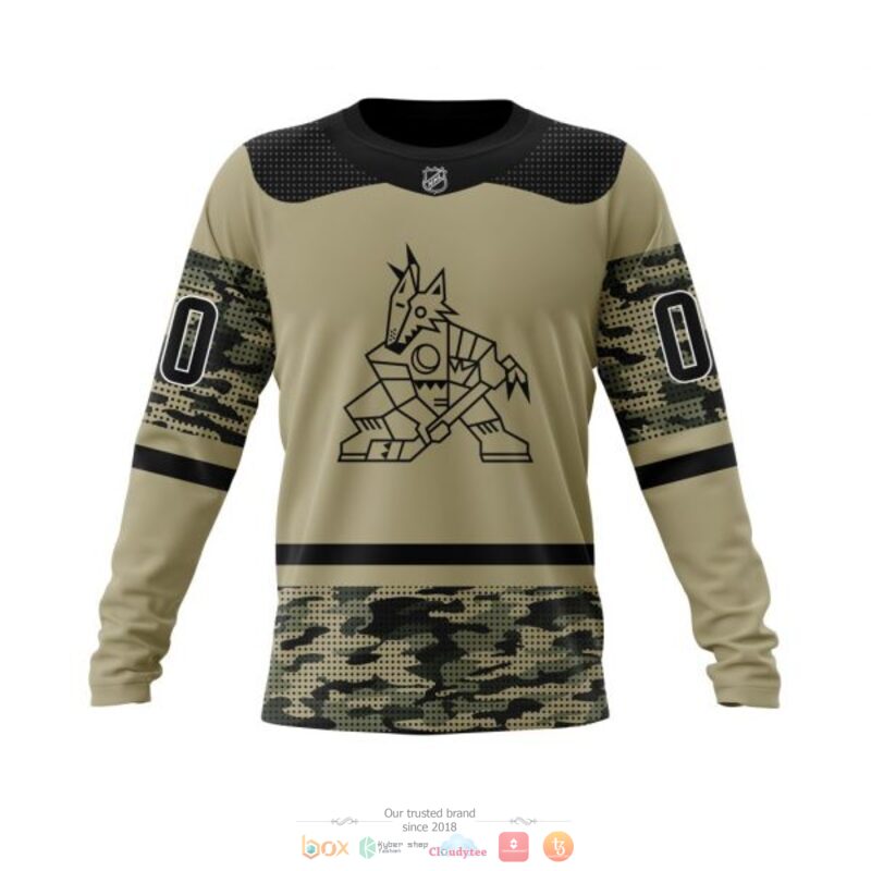 Personalized Arizona Coyotes NHL Military Appreciation Night custom 3D shirt hoodie 1 2 3 4 5