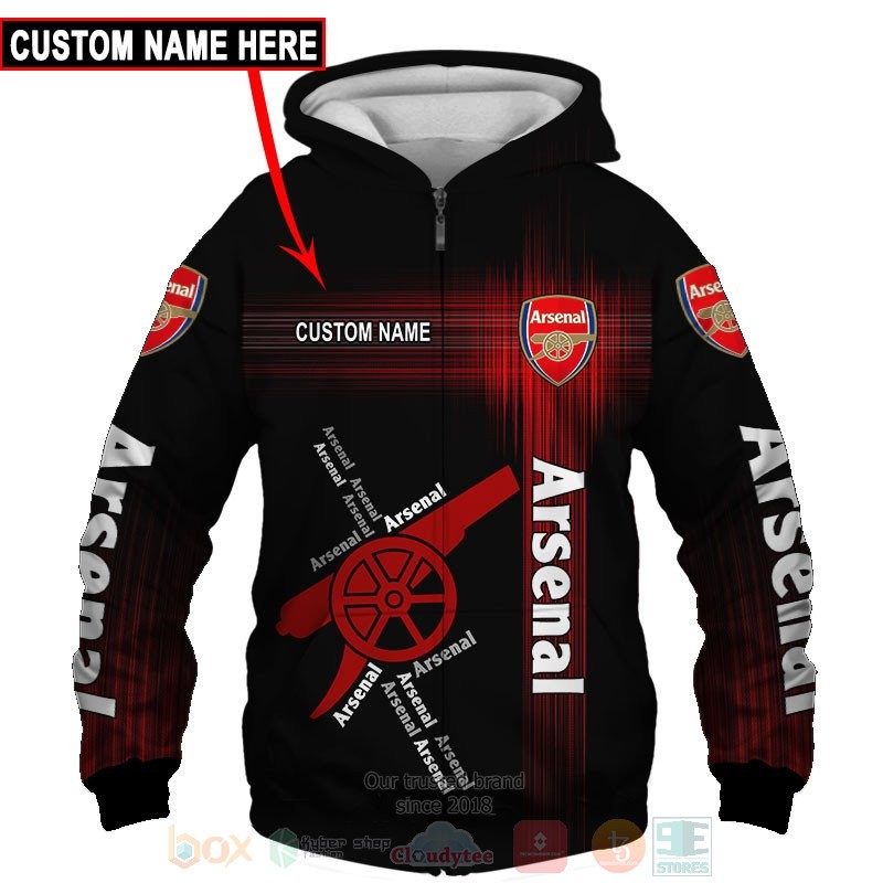 Personalized Arsenal black custom 3D shirt hoodie 1 2 3 4 5 6 7 8 9 10 11 12 13 14