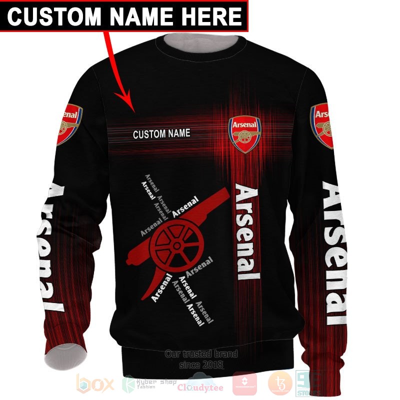 Personalized Arsenal black custom 3D shirt hoodie 1 2 3 4 5 6 7 8 9 10 11 12 13 14 15