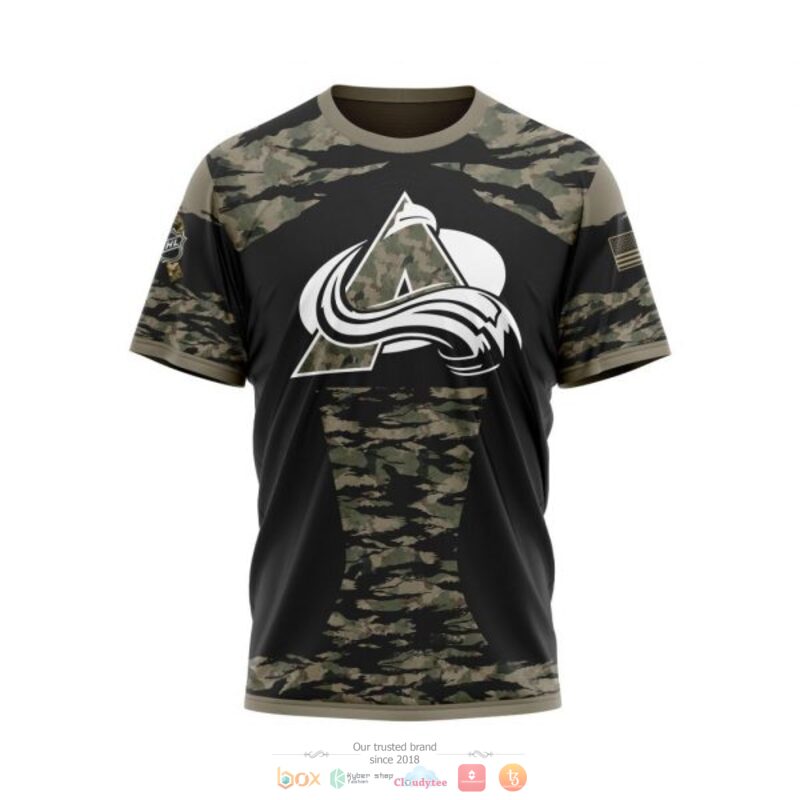 Personalized Colorado Avalanche NHL green camo custom 3D shirt hoodie 1 2 3 4 5 6 7