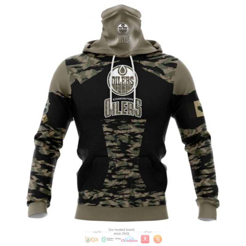 Personalized Edmonton Oilers NHL green camo custom 3D shirt hoodie 1 2 3