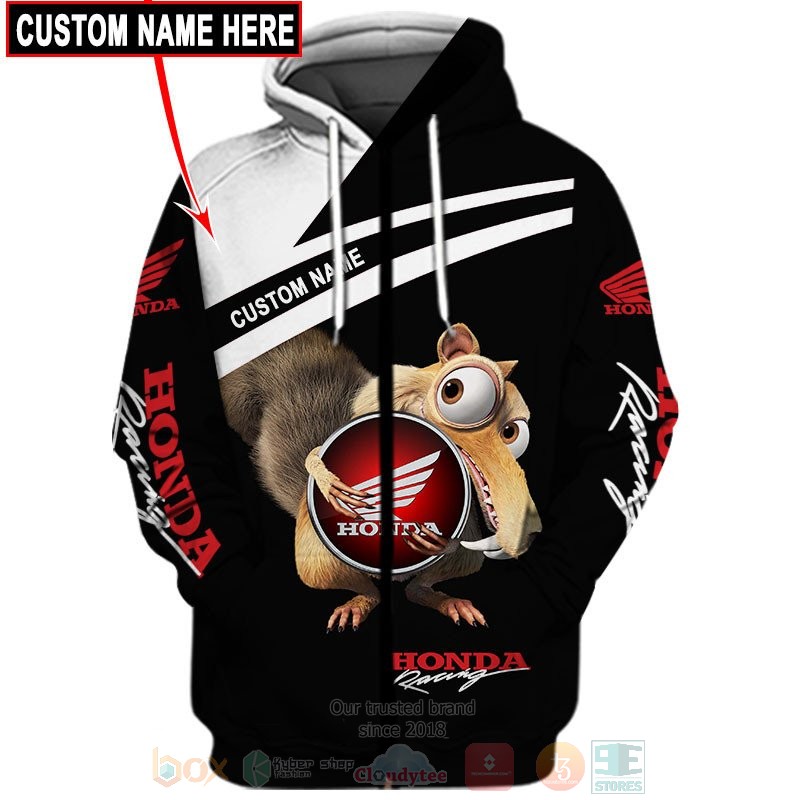 Personalized Honda Racing Scrat Ice Age custom 3D shirt hoodie 1 2 3 4 5 6 7 8 9 10 11 12 13 14
