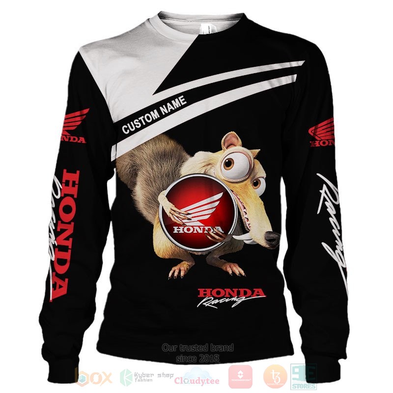 Personalized Honda Racing Scrat Ice Age custom 3D shirt hoodie 1 2 3 4 5 6 7 8 9 10 11 12 13 14 15