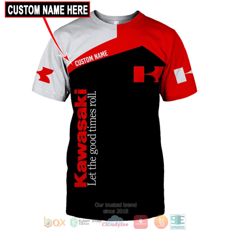 Personalized Kawasaki Lets the good time roll 3d shirt hoodie 1 2 3 4 5 6 7 8 9
