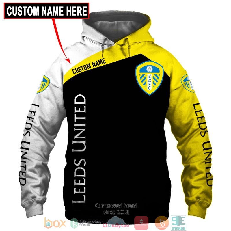 Personalized Leeds United Yellow 3d shirt hoodie 1 2 3 4 5 6 7 8 9 10 11 12