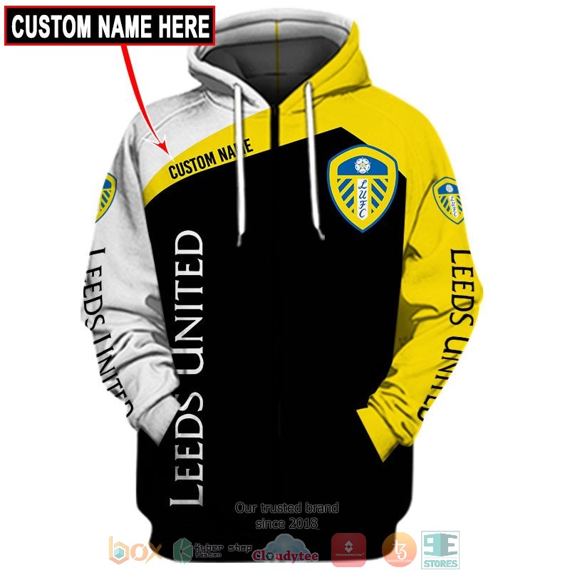 Personalized Leeds United Yellow 3d shirt hoodie 1 2 3 4 5 6 7 8 9 10 11 12 13 14