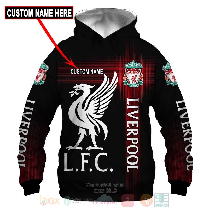 Personalized Liverpool LFC black custom 3D shirt hoodie 1 2 3 4 5 6 7 8 9 10 11 12