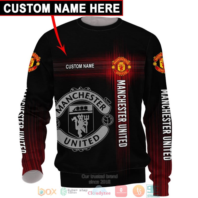 Personalized Manchester United Black 3d shirt hoodie 1 2 3 4 5 6 7 8 9 10 11 12 13 14 15