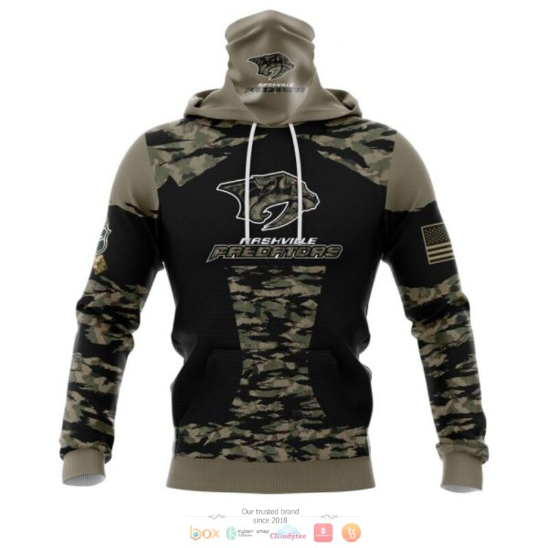 Personalized Nashville Predators NHL green camo custom 3D shirt hoodie 1 2 3