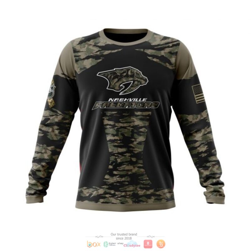 Personalized Nashville Predators NHL green camo custom 3D shirt hoodie 1 2 3 4 5