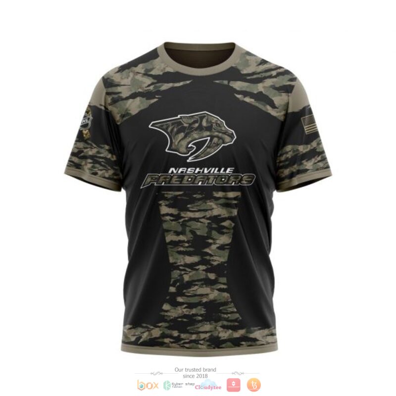 Personalized Nashville Predators NHL green camo custom 3D shirt hoodie 1 2 3 4 5 6 7