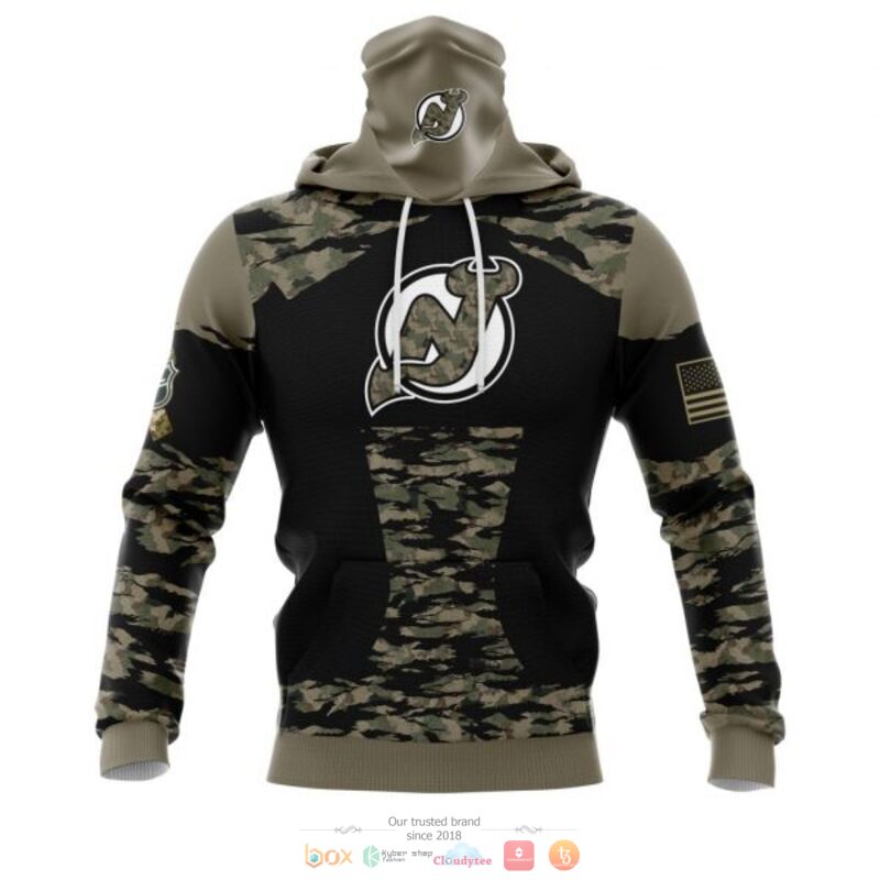Personalized New Jersey Devils NHL green camo custom 3D shirt hoodie 1 2 3
