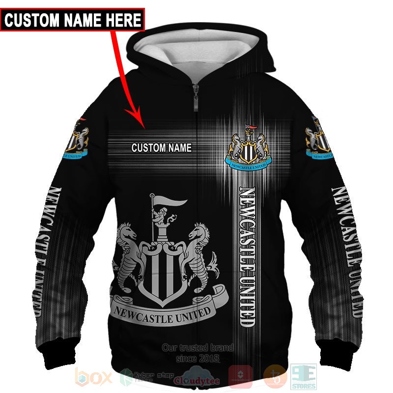 Personalized Newcastle United black custom 3D shirt hoodie 1 2 3 4 5 6 7 8 9 10 11 12 13 14