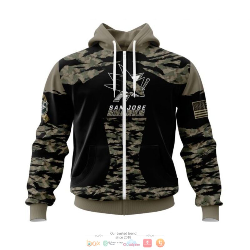 Personalized San Jose Sharks NHL green camo custom 3D shirt hoodie 1