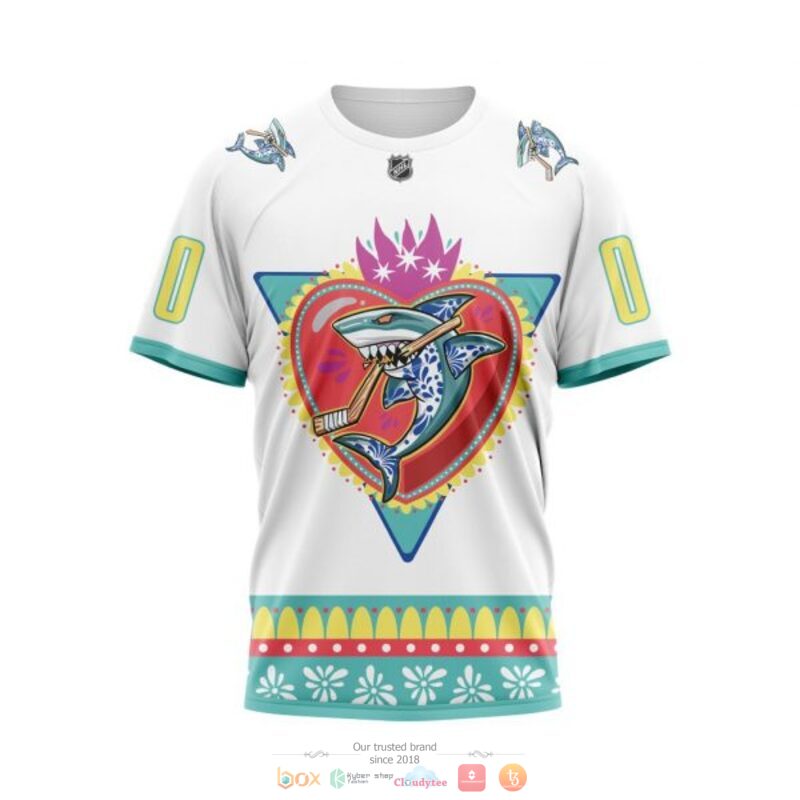 Personalized San Jose Sharks NHL white custom 3D shirt hoodie 1 2 3 4 5 6 7