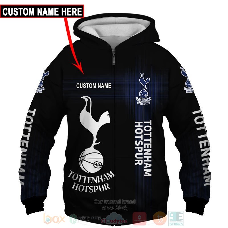 Personalized Tottenham Hotspur black custom 3D shirt hoodie 1 2 3 4 5 6 7 8 9 10 11 12 13 14
