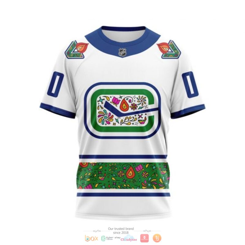 Personalized Vancouver Canucks NHL Celebrate Diwali white custom 3D shirt hoodie 1 2 3 4 5 6 7