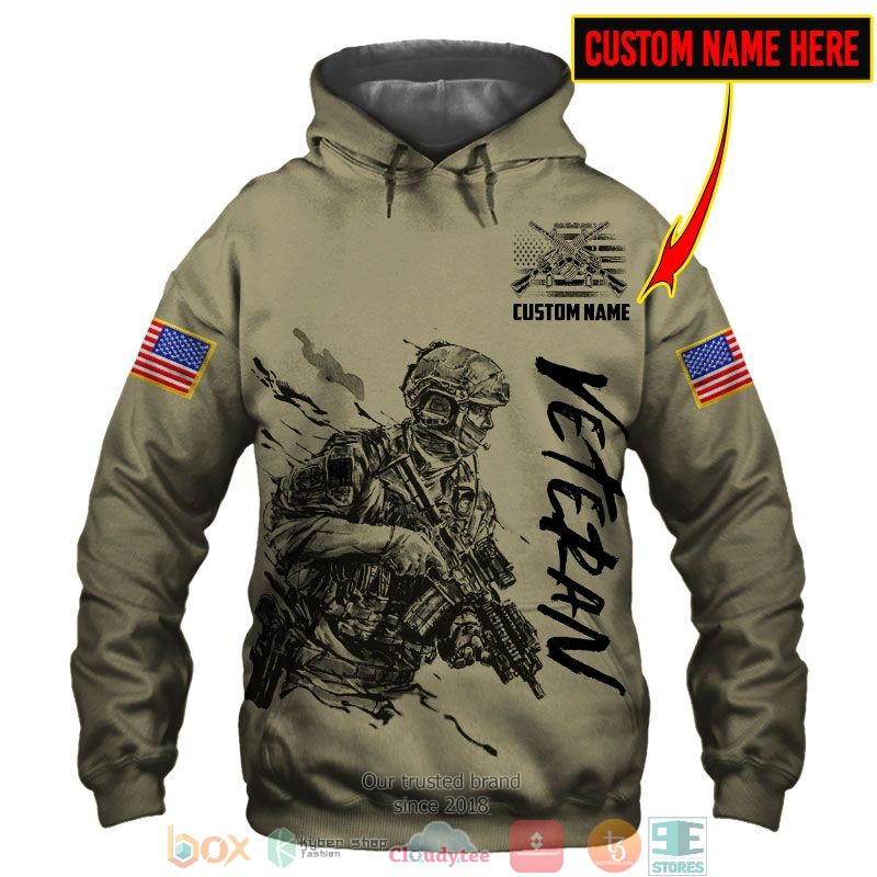 Personalized Veteran American flag 3d shirt hoodie 1 2 3 4 5 6 7 8 9 10 11 12