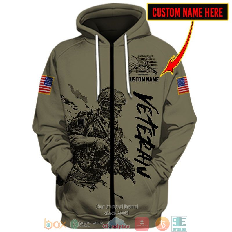 Personalized Veteran American flag 3d shirt hoodie 1 2 3 4 5 6 7 8 9 10 11 12 13 14