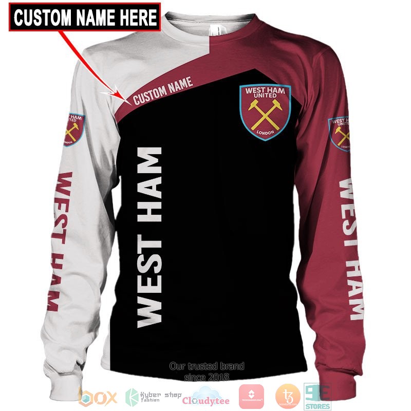 Personalized West Ham 3d shirt hoodie 1 2 3 4 5 6 7 8 9 10 11 12 13 14 15