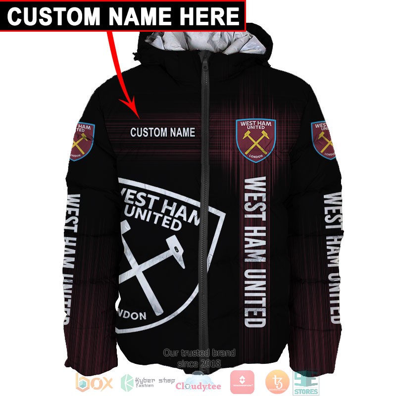 Personalized West Ham Black 3d shirt hoodie 1 2 3 4 5 6